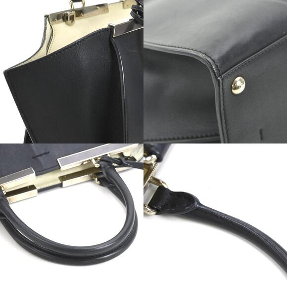 FENDI Black Leather Shoulder Bag